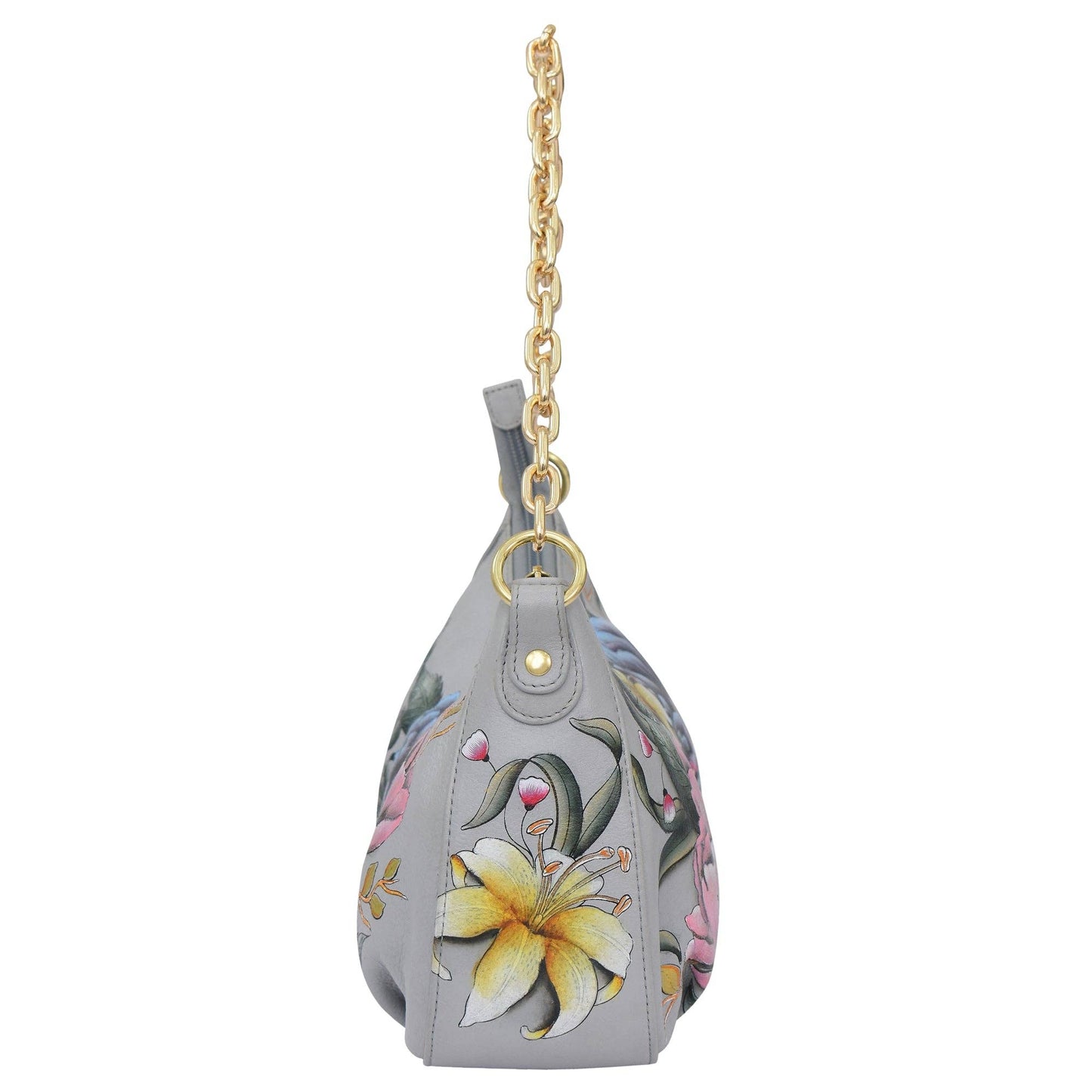 Anuschka Ruched East West Hobo With Chain - 722with floral design