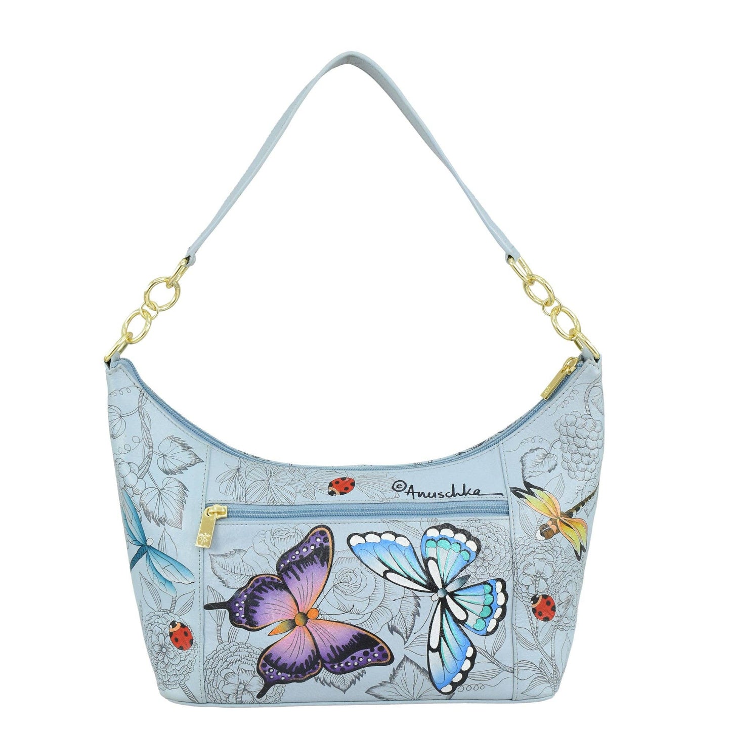 Anuschka Large East/West Hobo - 7571- butterfly