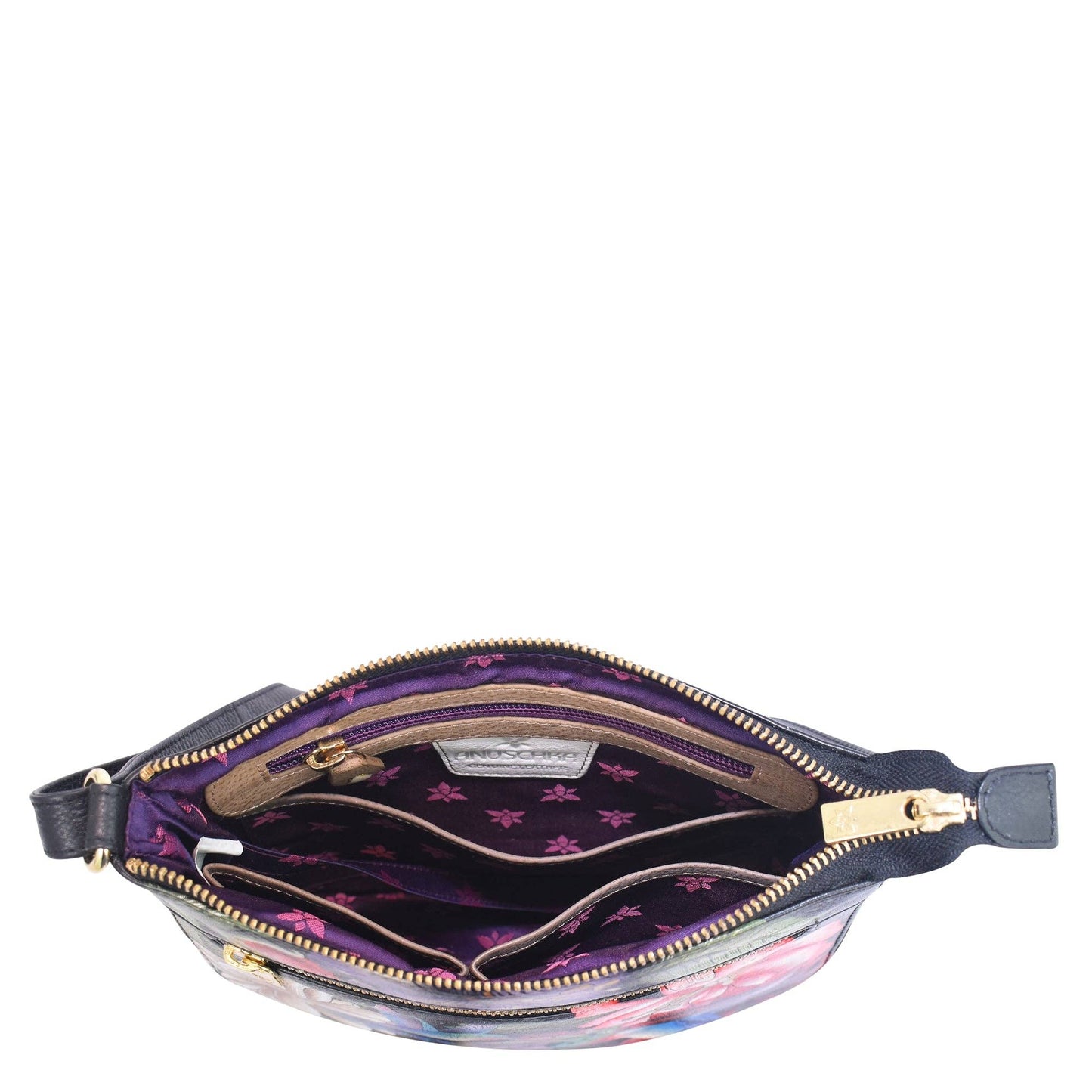 Anuschka Expandable Travel Crossbody - 550- black with hummingbird