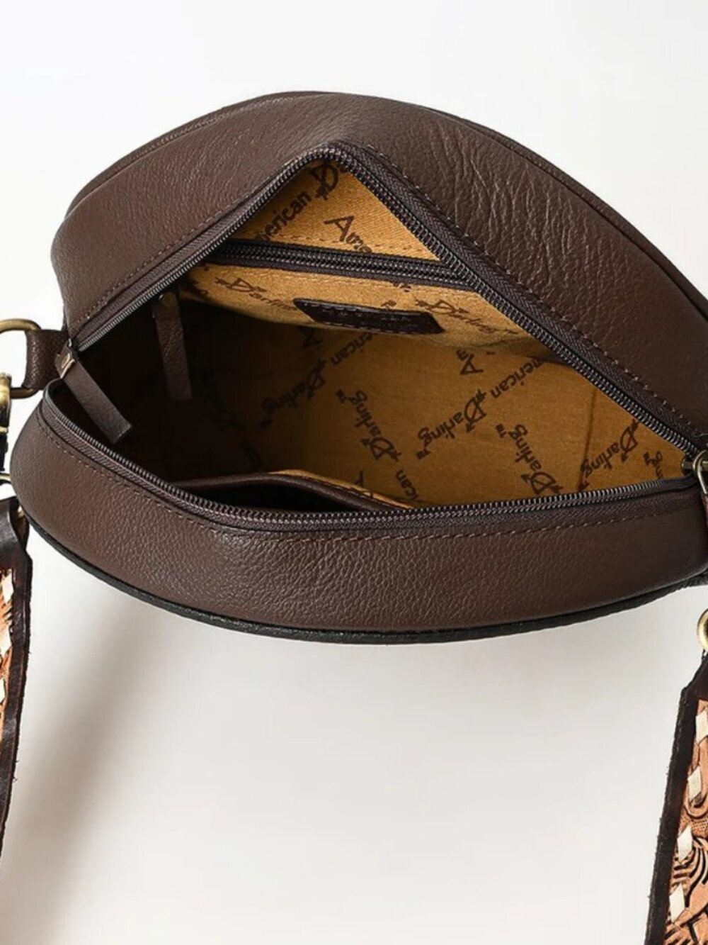 Boho Floral Tooled Leather Crossbody