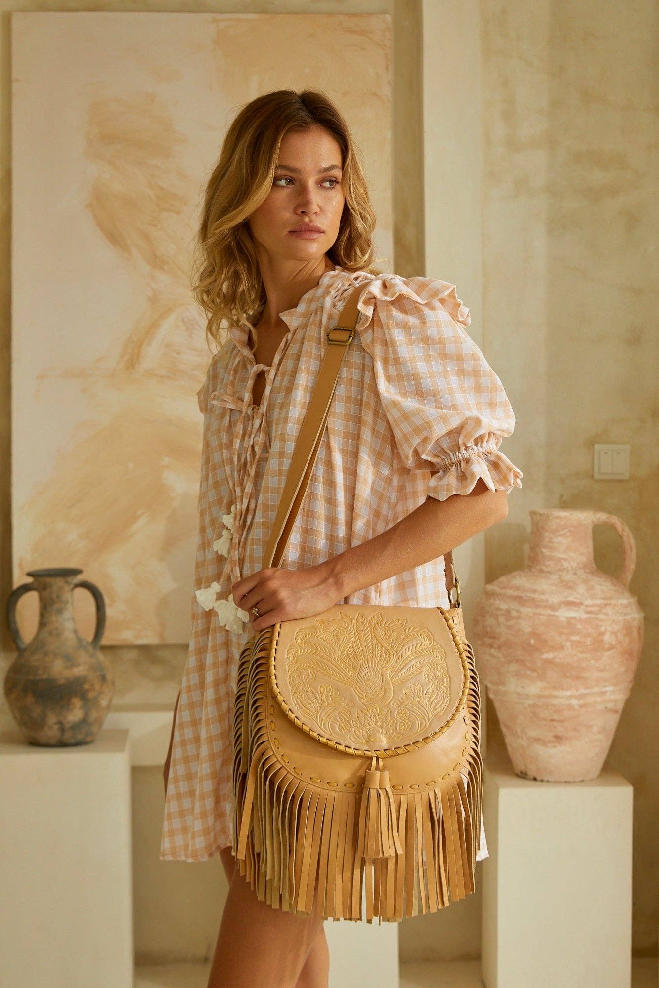 Deus Lyrebird Bag Biscuit/Gold