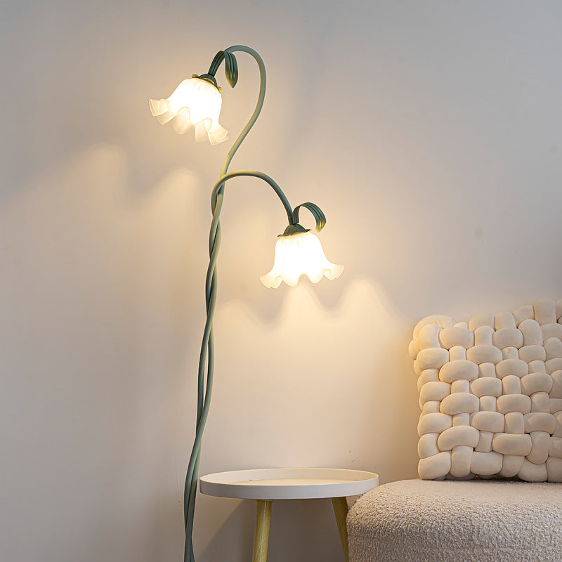Cream Style Floor Lamp Living Room French Pastoral Bedroom Atmosphere Flower Lamp