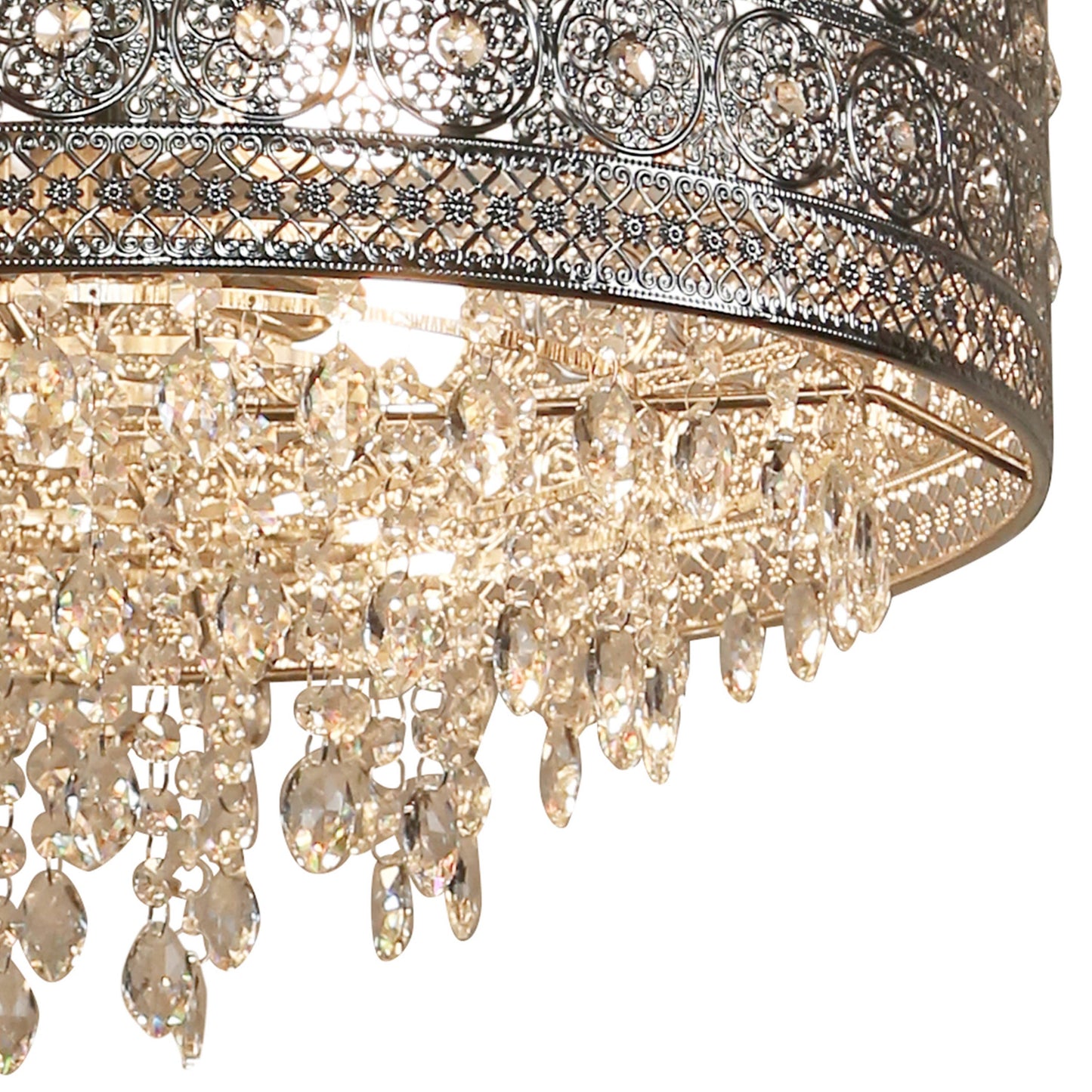 24"W Harley Polished Nickel 3-Light Chandelier