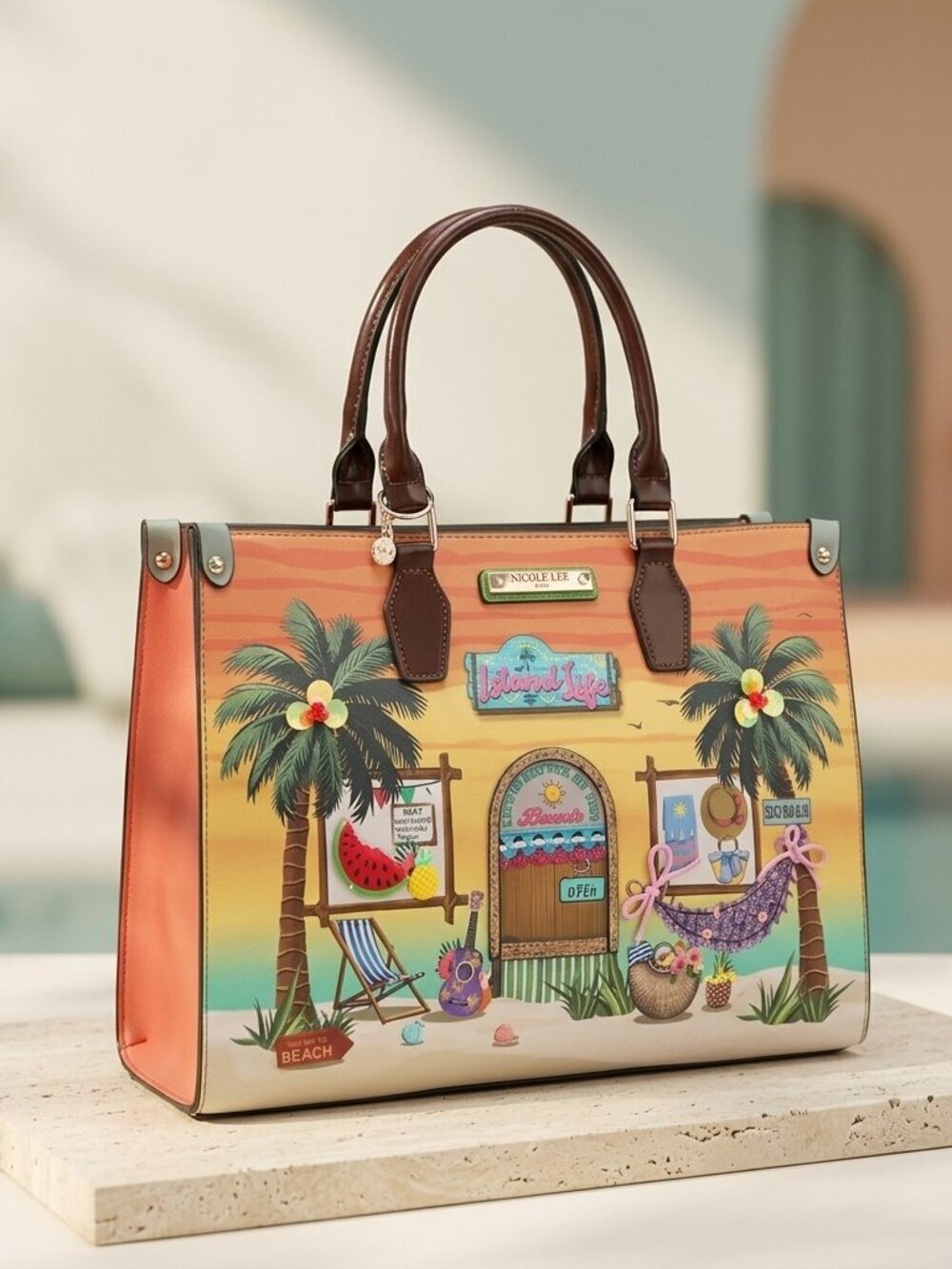 Nicole Lee Sun and Sand Satchel Bag