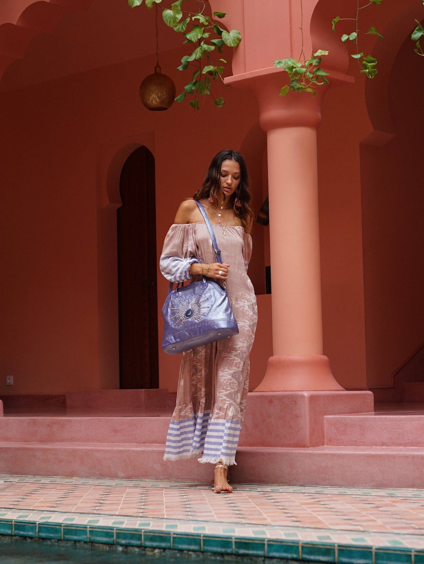 Mini Queen Peacock Bag Metallic Violet