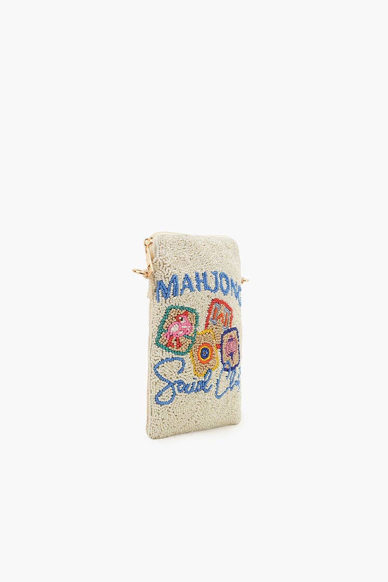 Mahjong Street Fully Hand-Beaded Crossbody Bag