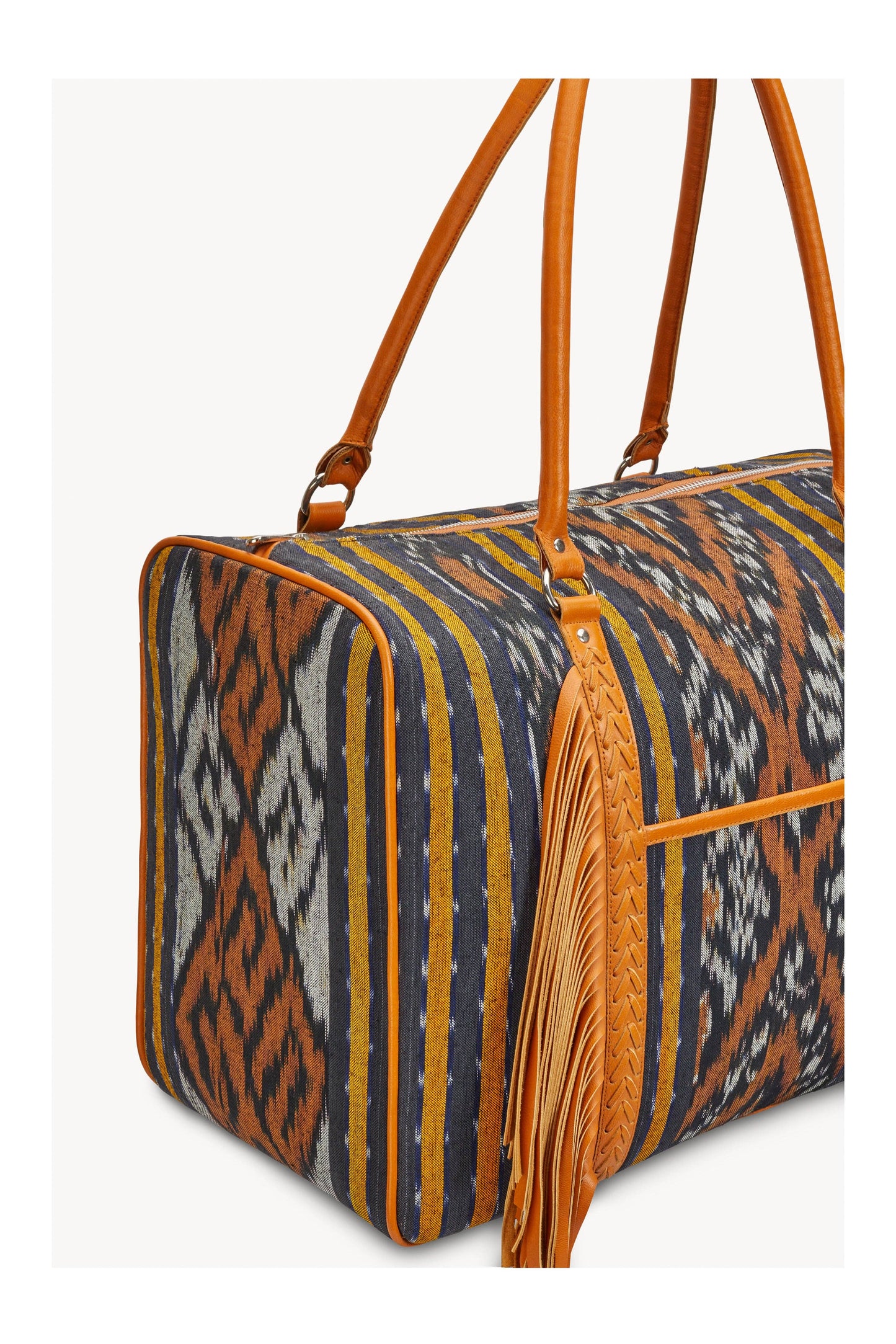 Zanzibar Ikat Bag Black/Tan/Gold