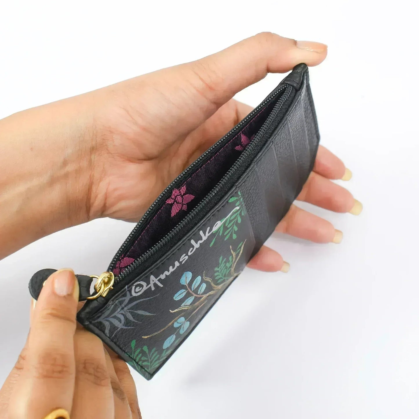 Anuschka Cardinal Family RFID Blocking Card Case with Coin Pouch - 1140