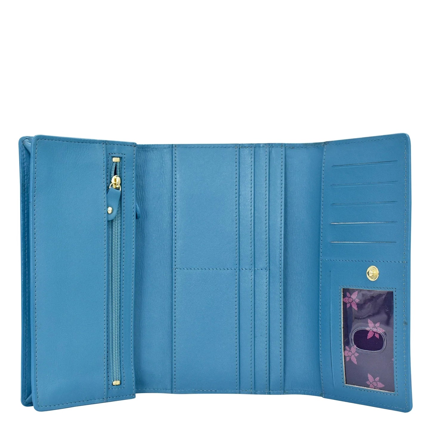 Anuschka Day Dreams Croc Embossed pink and green ombre Three Fold Wallet - 1150
