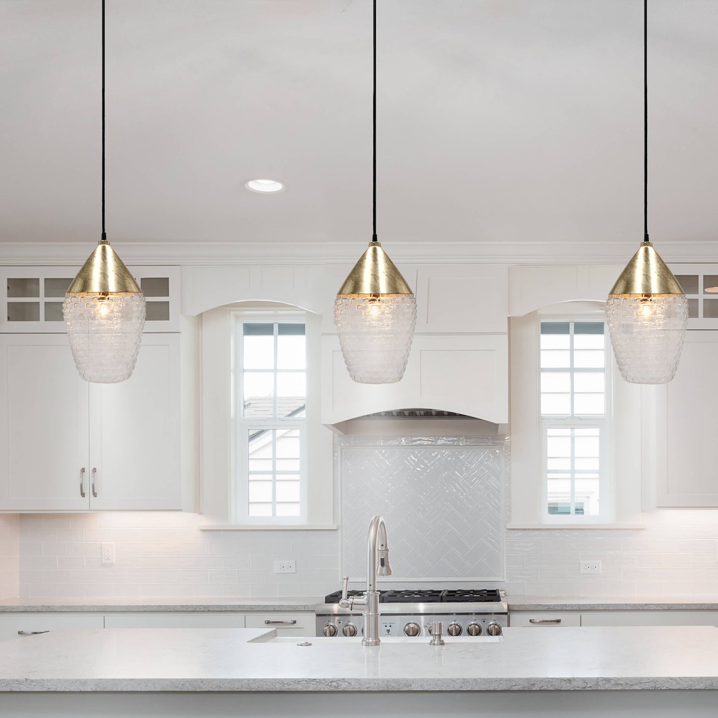 14"H Kaden Golden Subway 1-Light Pendant