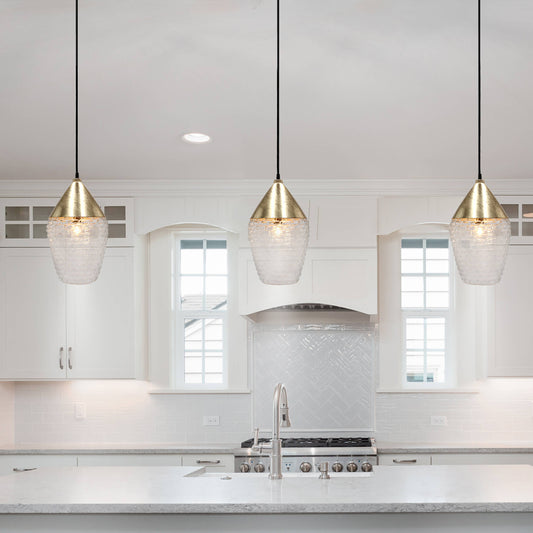 14"H Kaden Golden Subway 1-Light Pendant