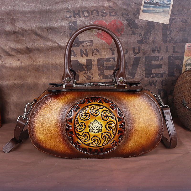 "The Sassy Lady" Cowhide embossed dumpling bag