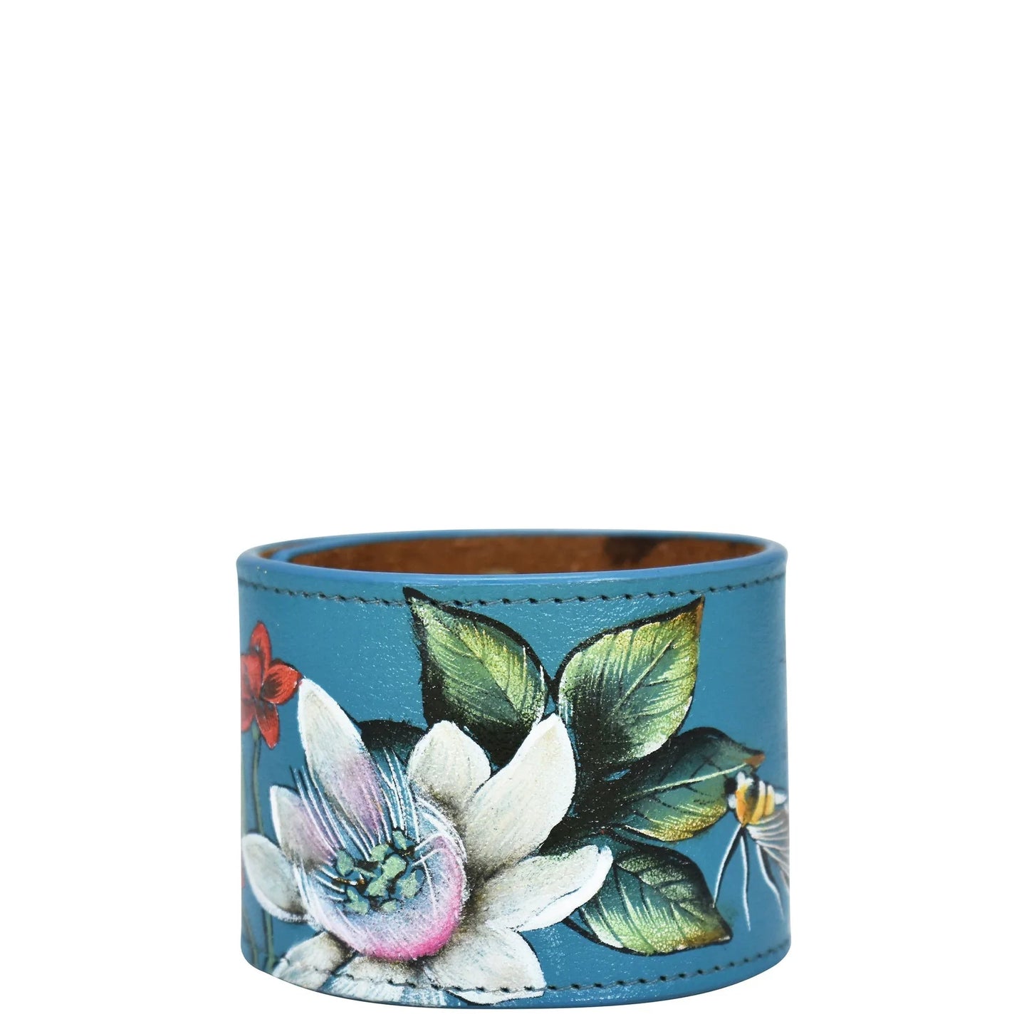 Anuschka royal gardend Painted Leather Cuff bracelet - 1176