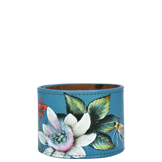 Anuschka royal gardend Painted Leather Cuff bracelet - 1176