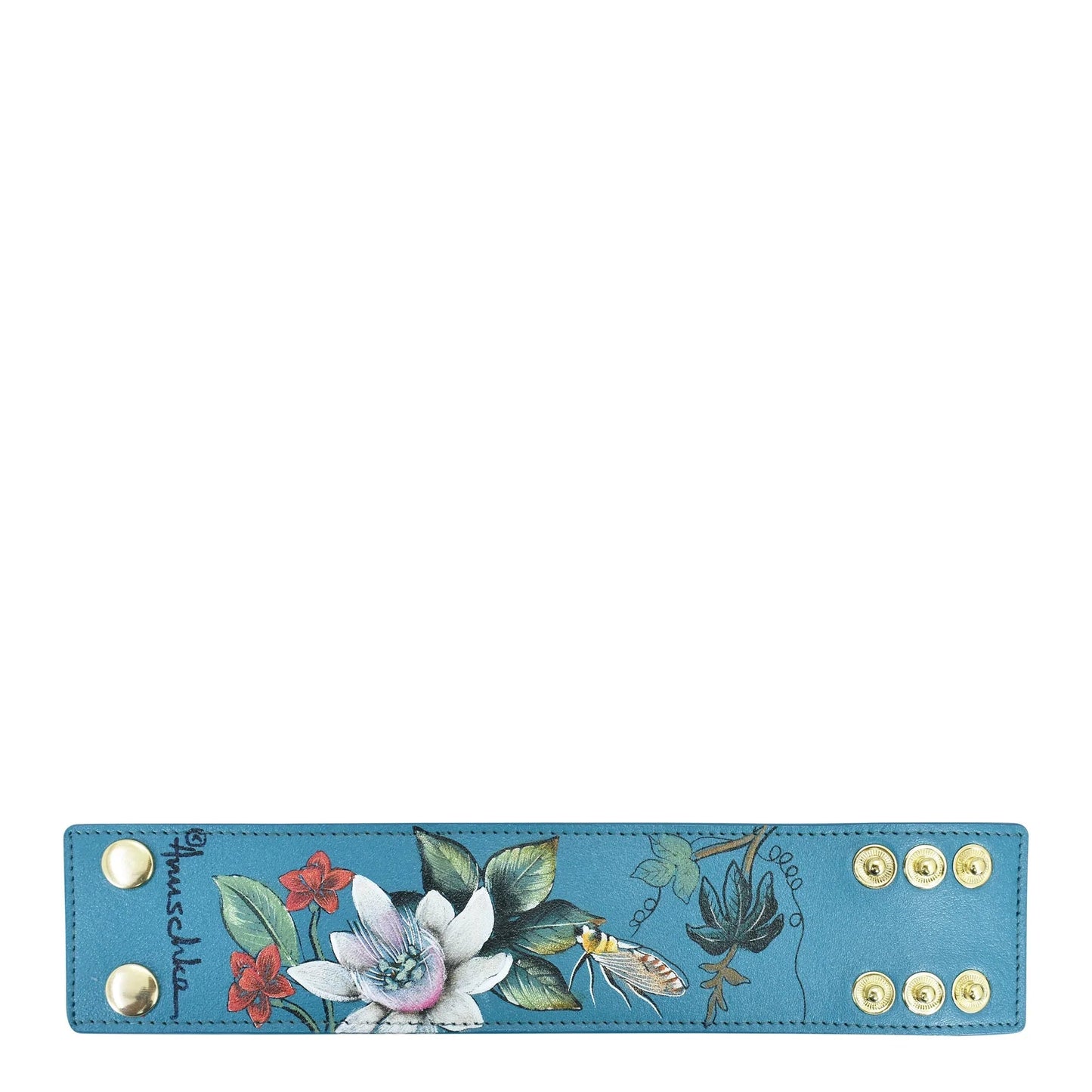Anuschka royal gardend Painted Leather Cuff bracelet - 1176