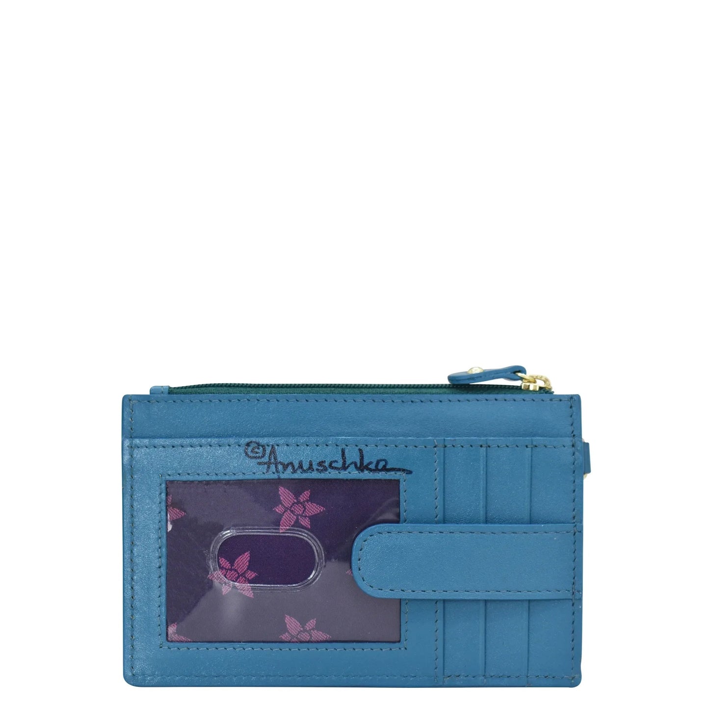 Anuschka Croc embossed daydream ombra pink green and lilac Card Holder with Wristlet - 1180
