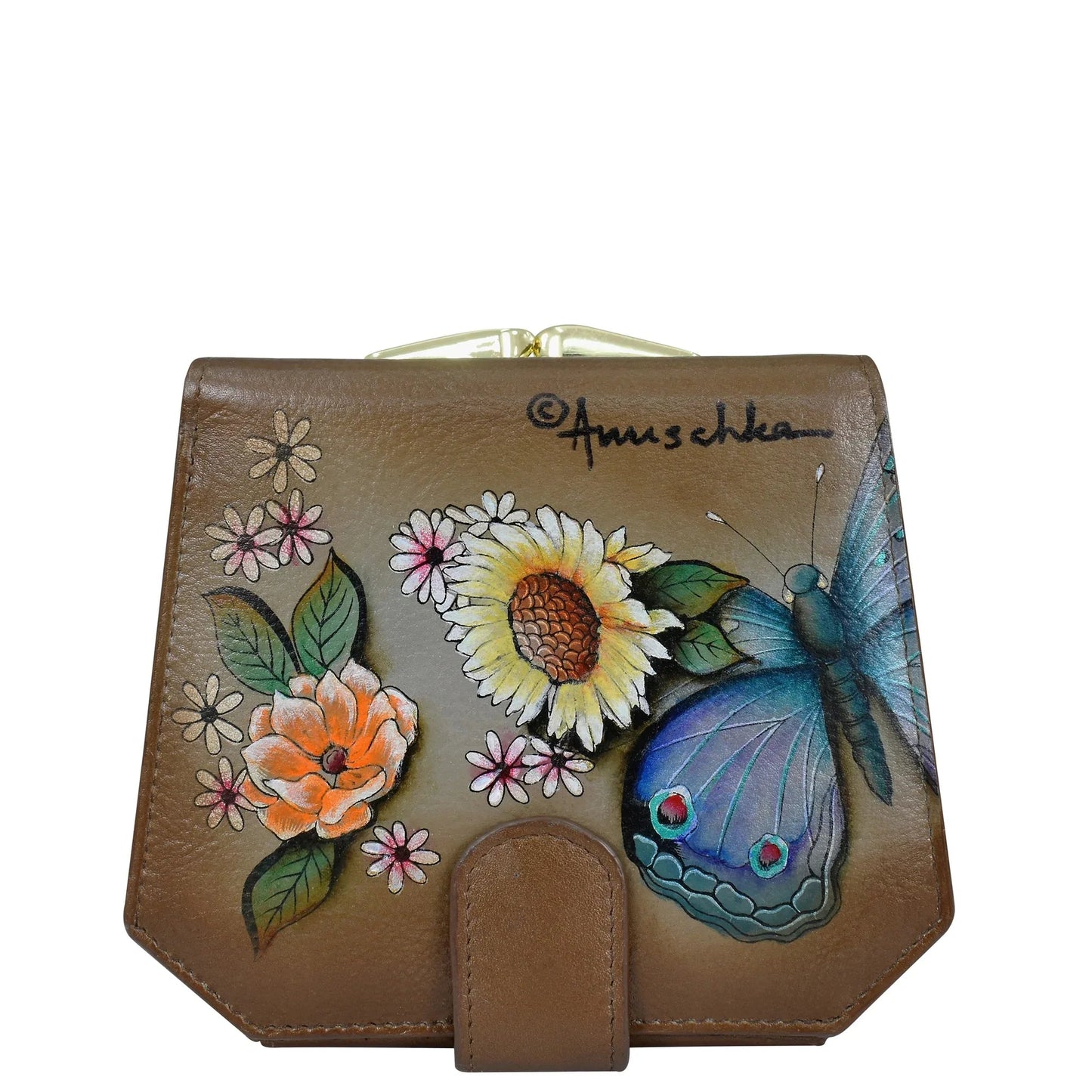 Anuschka Butterfly Blossoms Two Fold French Wallet - 1181