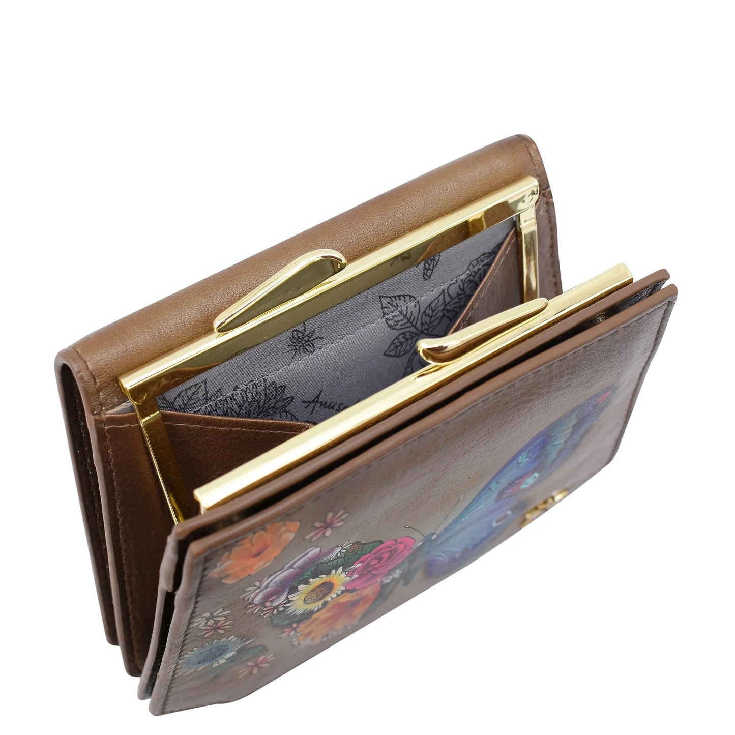 Anuschka Butterfly Blossoms Two Fold French Wallet - 1181