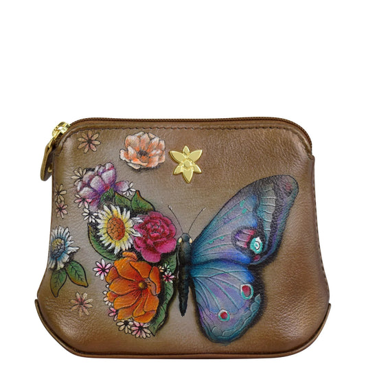 Anuschka Butterfly Blooms Bronze Multi Purpose Zip Pouch - 1182