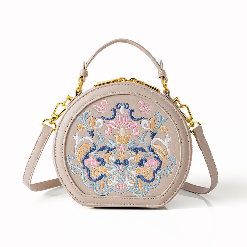 Canteen Style Crossbody Round Bag