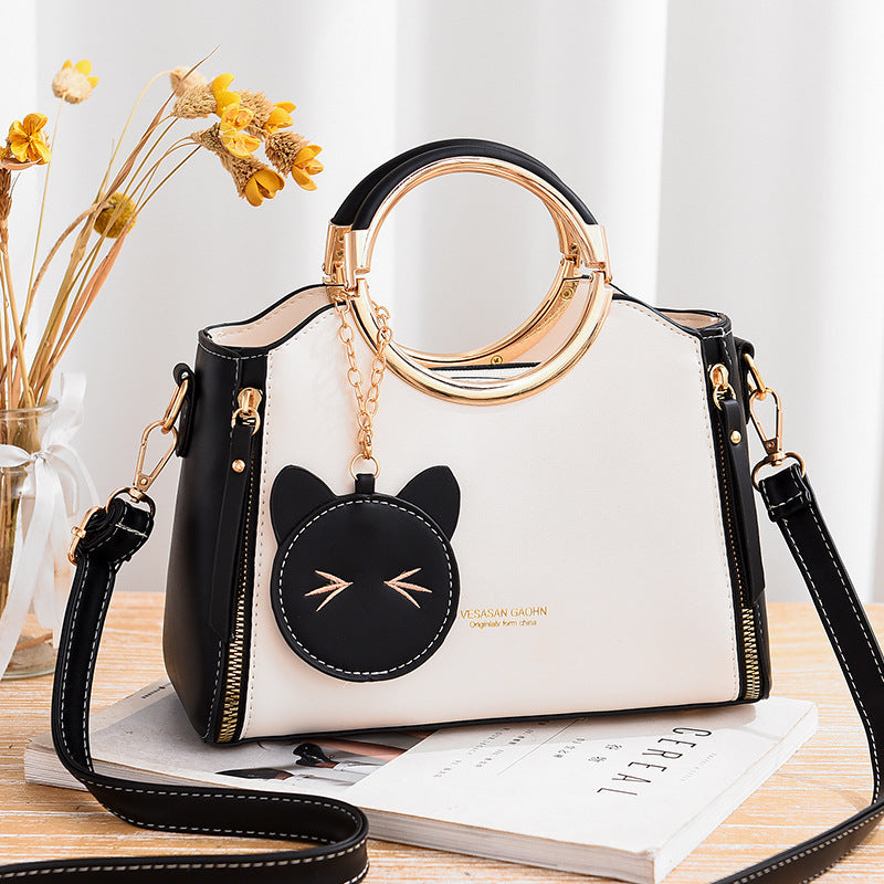 The lucky cat  Women's Single Shoulder Leaning Handbag