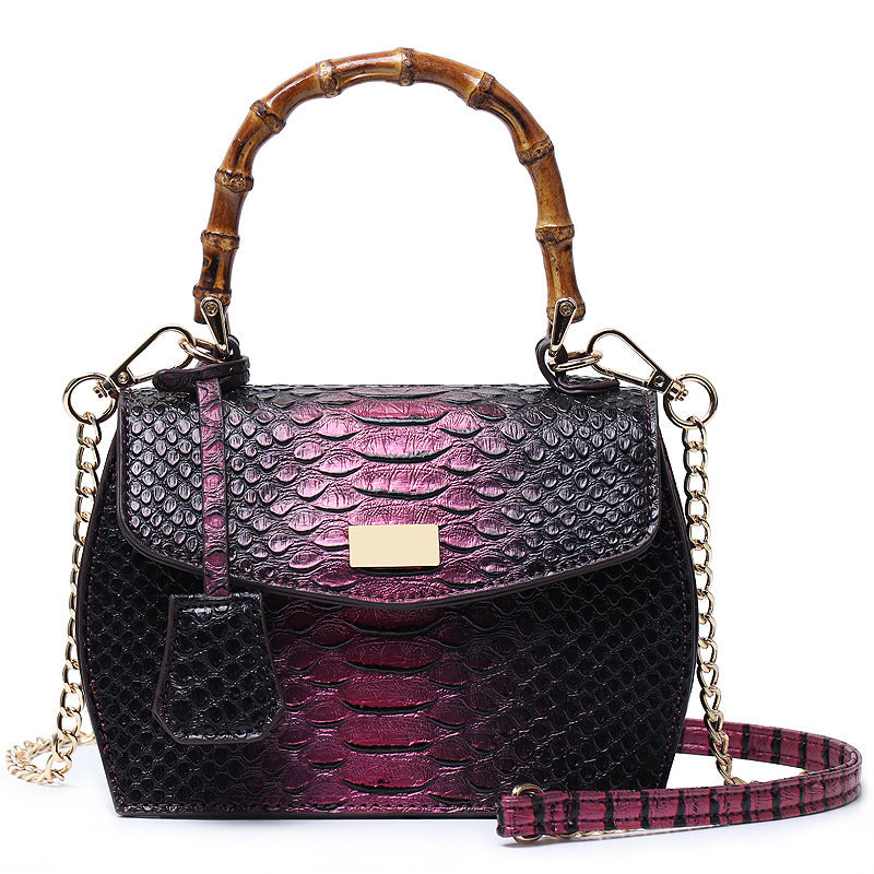 Snake print handbag- Faux Leather