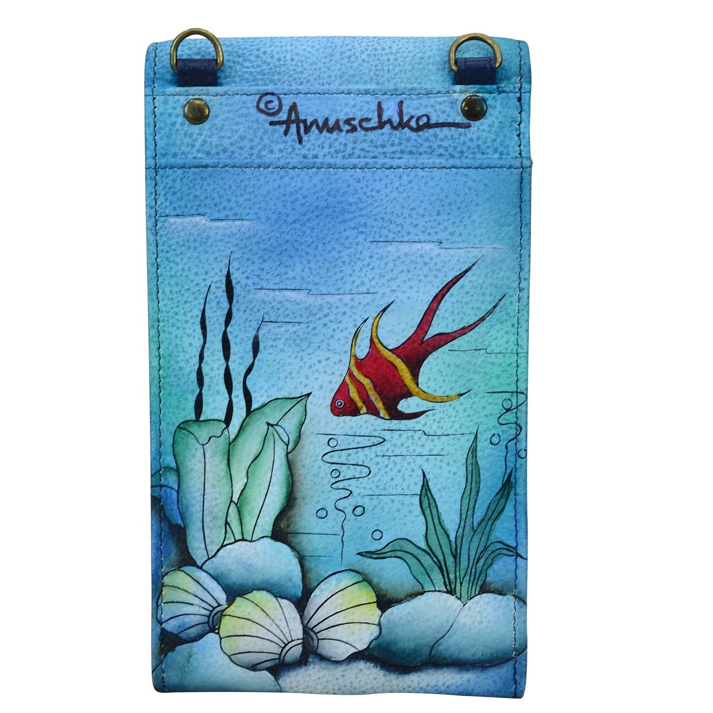 Hand-Painted Leather Smartphone Crossbody - 1154