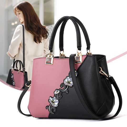Contrasting Color Handbag - "The Yingyang"