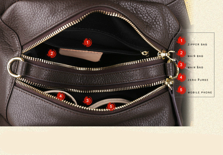 "The sunflower" Leather embossed Messenger Bag