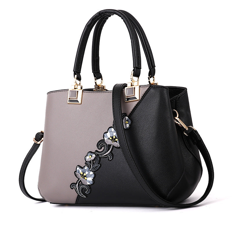 Contrasting Color Handbag - "The Yingyang"