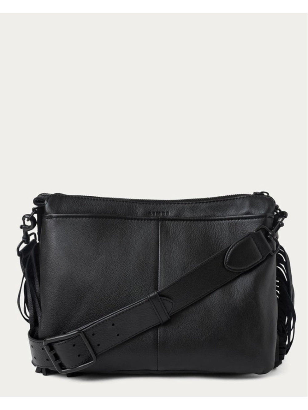 Aimee Kestenbergh Black Chevron Famous Fringe Large Crossbody