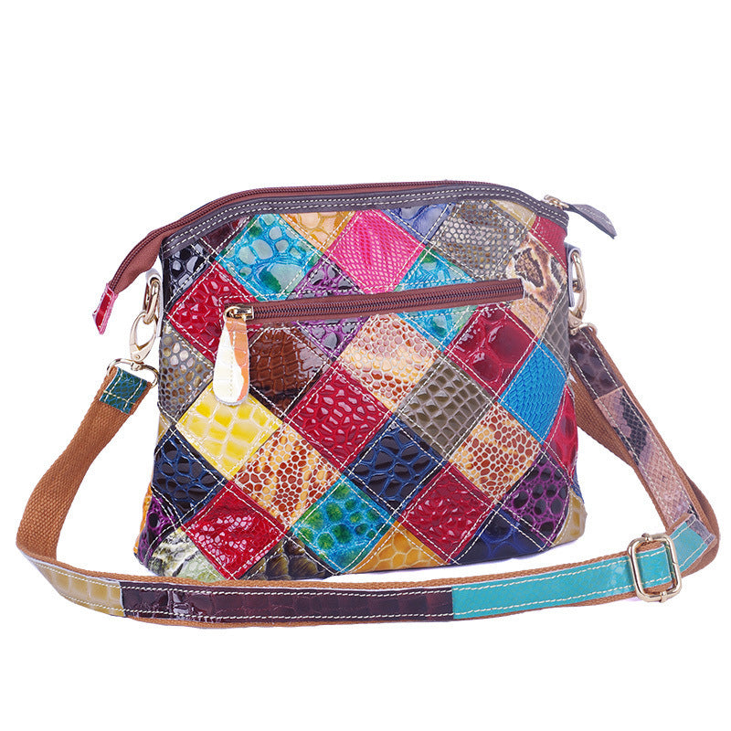 "The patchwork Boho" Leather Messenger Bag