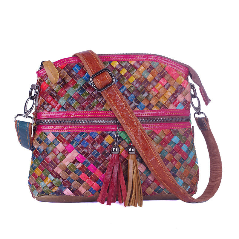 "The patchwork Boho" Leather Messenger Bag