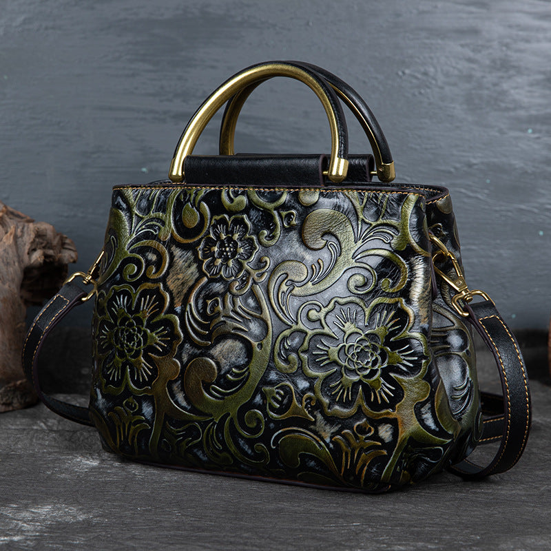 The Temperament Retro Embossed Messenger Bag