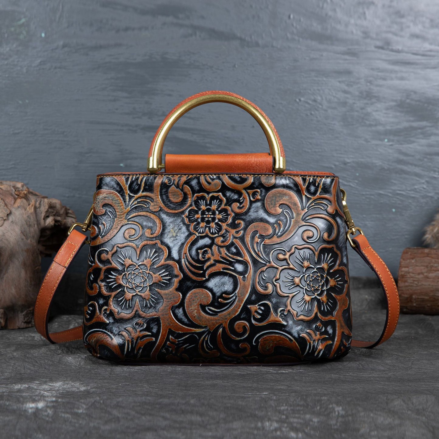 The Temperament Retro Embossed Messenger Bag
