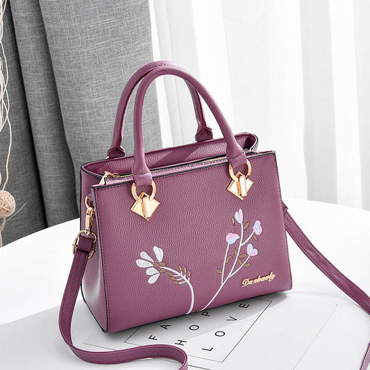 "Windy Wildflowers" embroidered women Messenger Shoulder Handbag