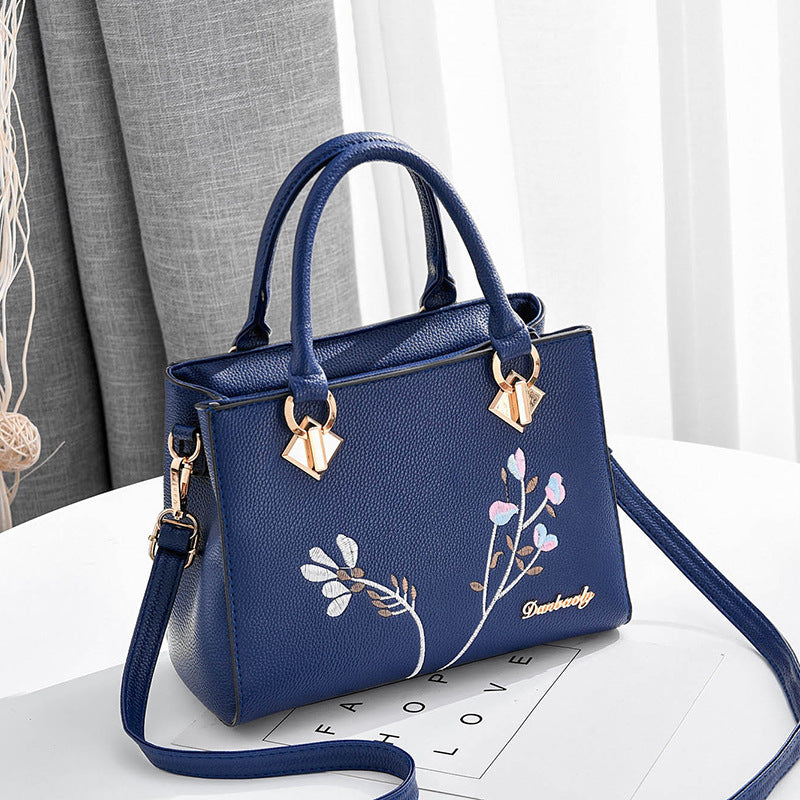 "Windy Wildflowers" embroidered women Messenger Shoulder Handbag