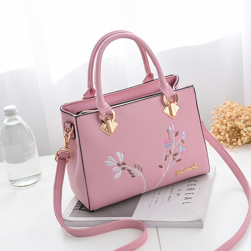 "Windy Wildflowers" embroidered women Messenger Shoulder Handbag