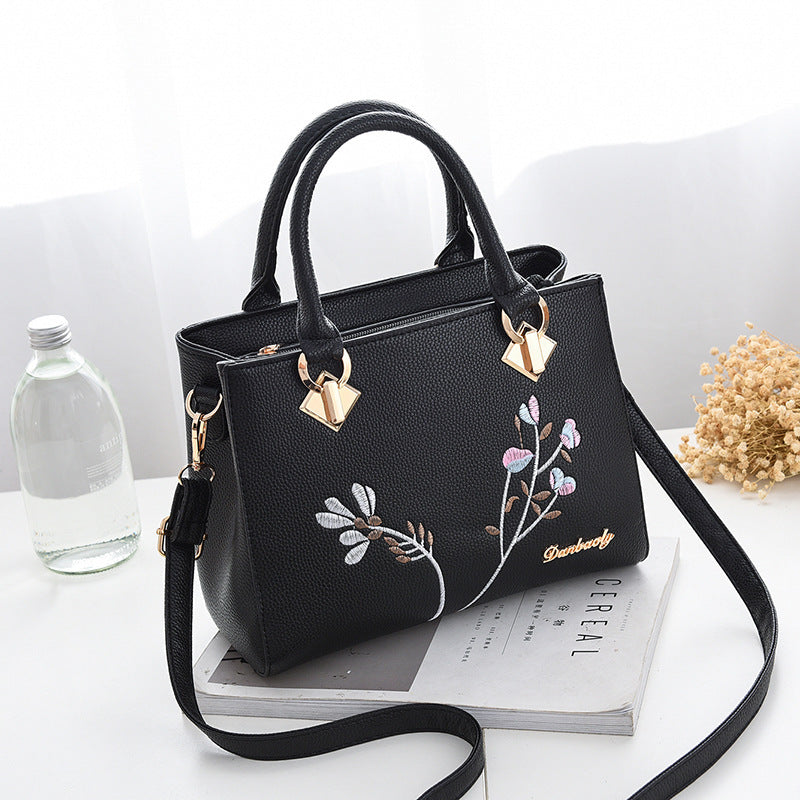 "Windy Wildflowers" embroidered women Messenger Shoulder Handbag