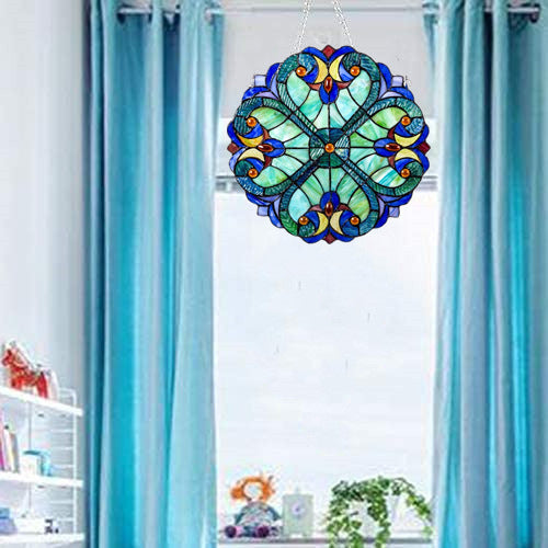 Lovely Heart Converge Stained Glass Window Hangings Suncatcher Garden Decoration Gift for Lover Mom Friends 25cm