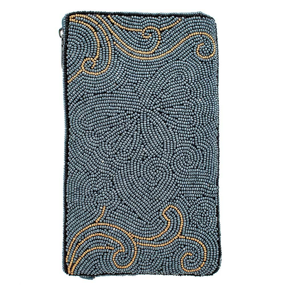 Mariposa Beaded Butterfly with Blue Crossbody Phone Bag