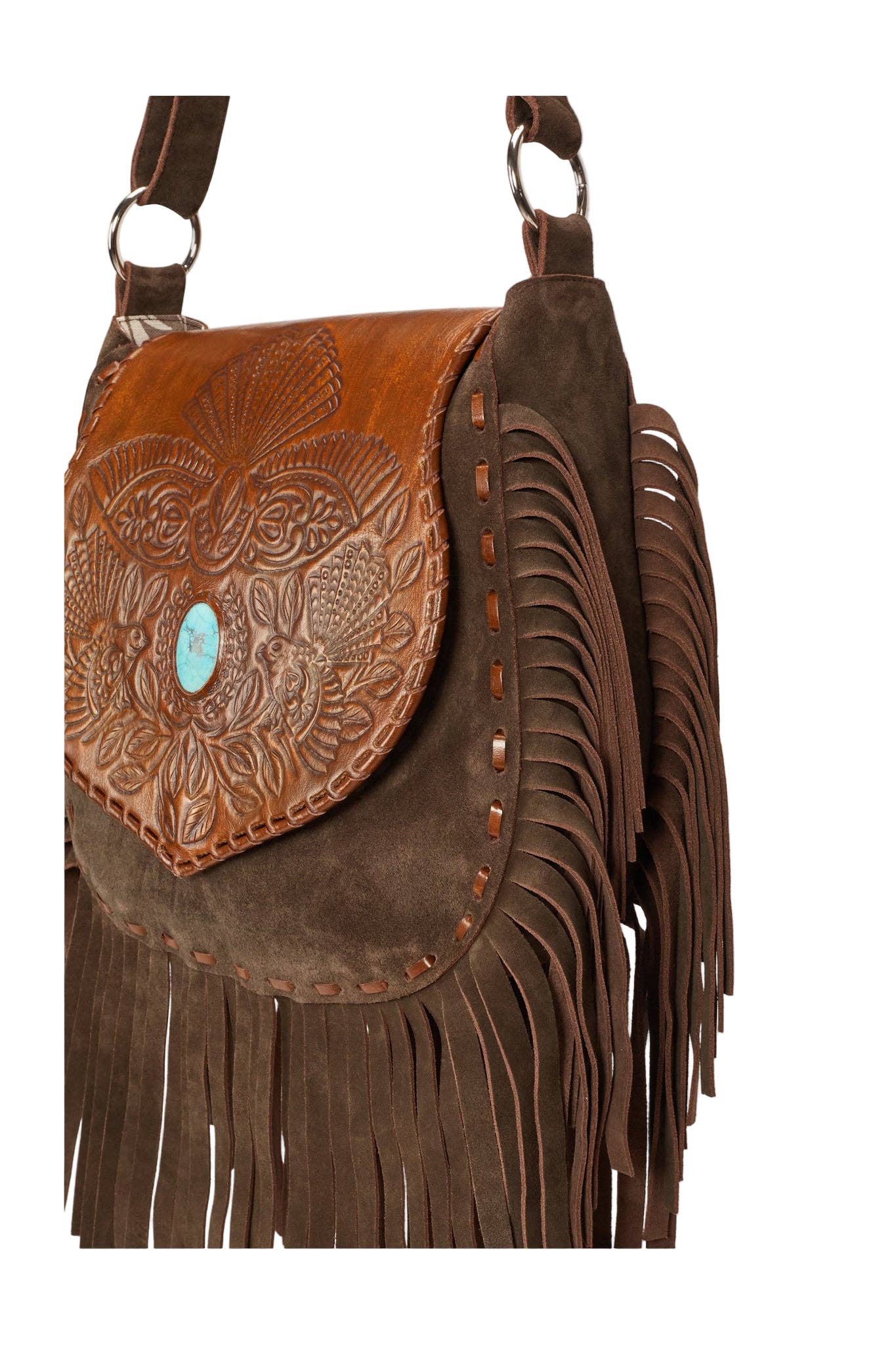 Lushington Fantail Bag (no studs) Antique Medium Brown/Dark Choc