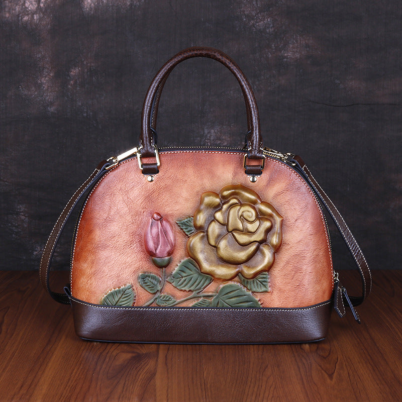 "Every Rose has a thorn"  Retro embossed handbag