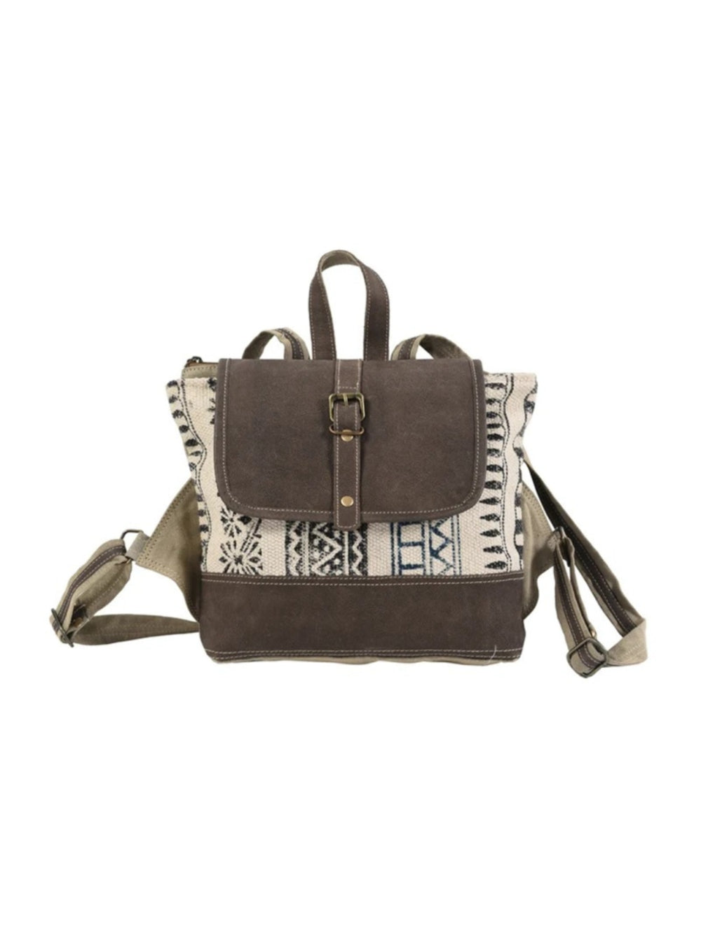Ohlay by American Darling Clay Canyon Boho Canvas and Leather Mini Backpack