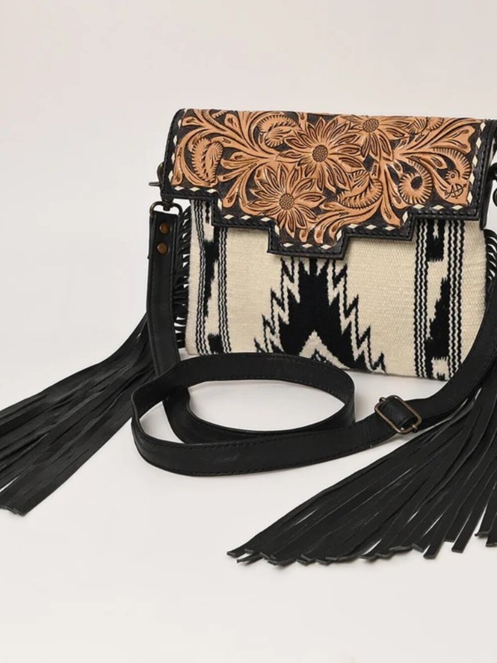 American Darling Heritage Saddle Blanket Fringe Western Crossbody