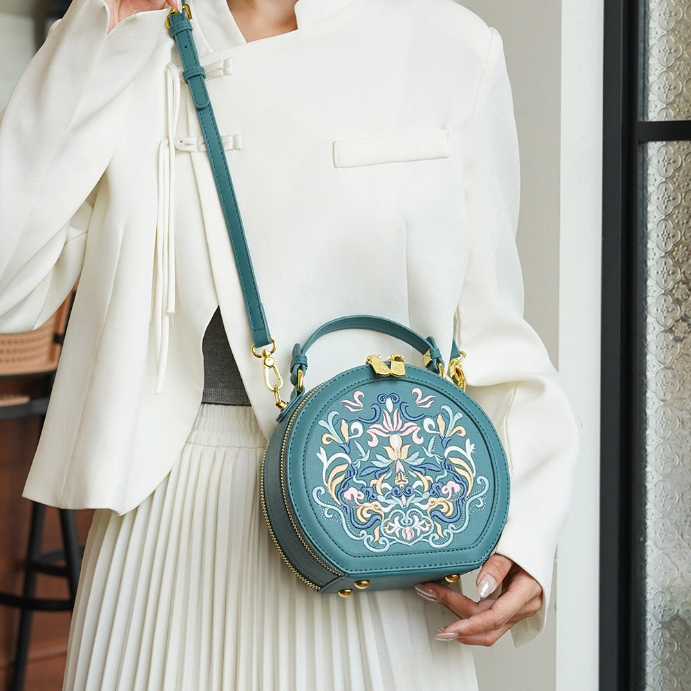 Canteen Style Crossbody Round Bag