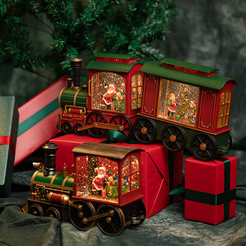 Christmas train engine and train car set