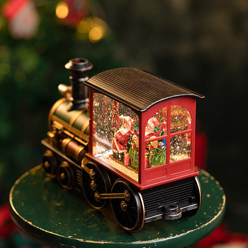 Christmas train engine and train car set