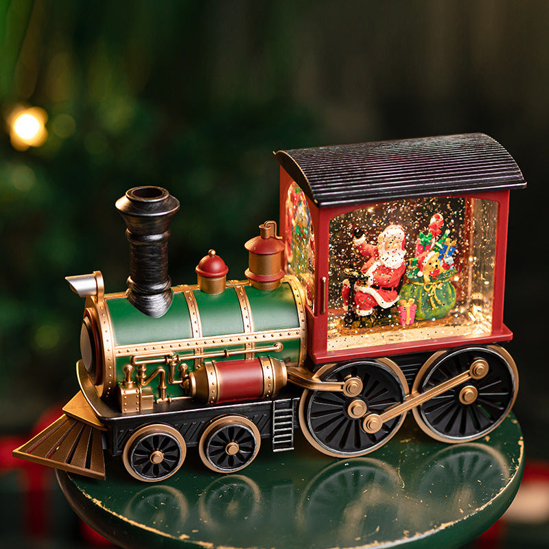 Christmas train engine and train car set