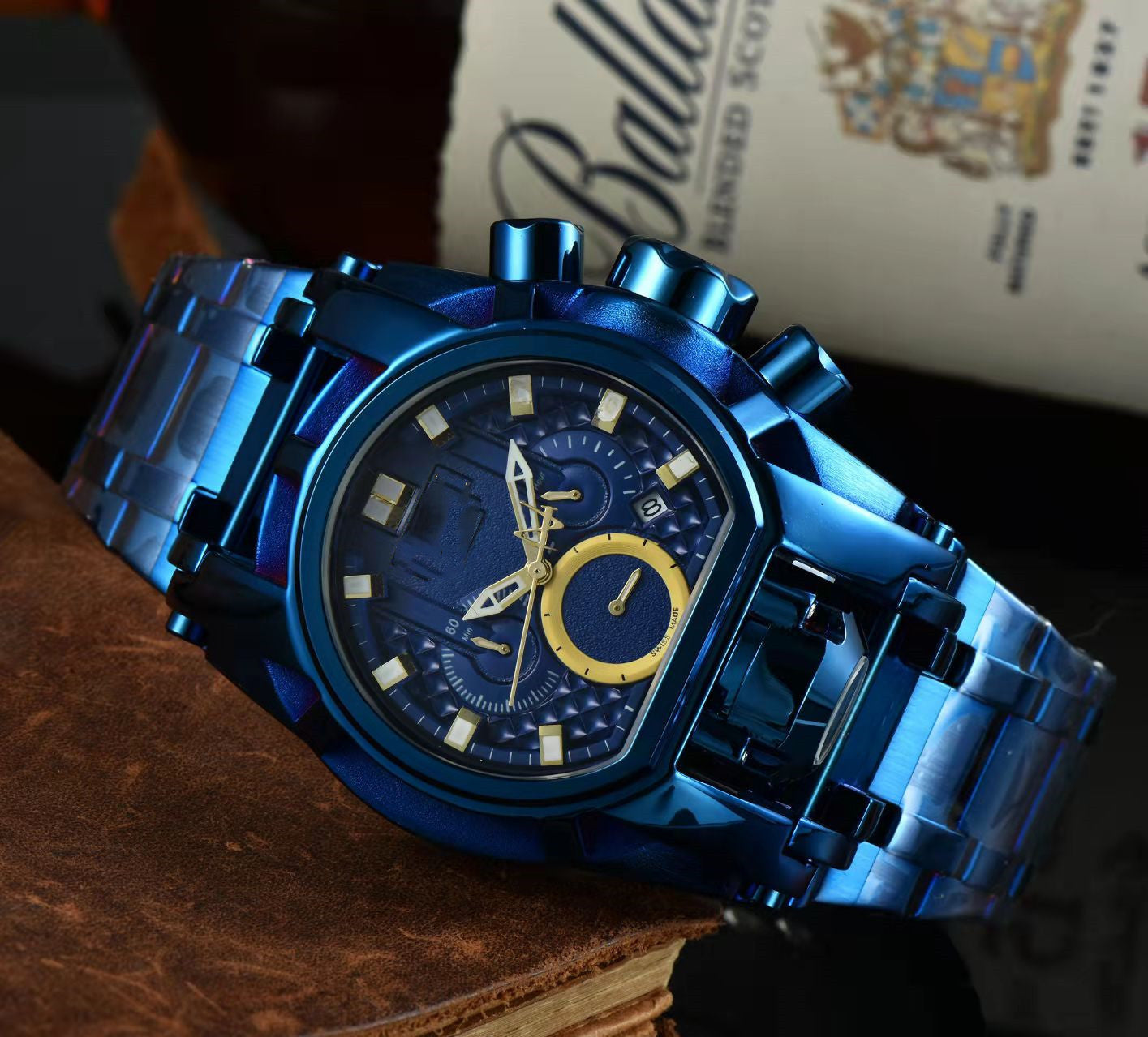 Mens Quartz Watch Holographic stainless band